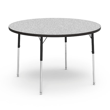 Virco 48 in. W, 48 in. L, 22-30 in. H, Grey Nebula Top / Black Edge 4848R